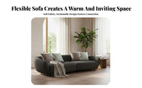 Curved sectional Couch Wabi-Sabi aesthetic Living Room Furniture Houndstooth Accent Sectional Seating for Homeowners, Families, Lounge Area, Office, Bedroom