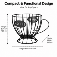 Luxury Retro Fruit Basket, Metal Wire Fruit Bowl for Dining Table, Cup Shaped Tabletop Storage, Sculptural Design