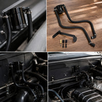Oil Catch Can Set with Hoses Adjustable Oil Separator Tank Billet Aluminum Car Part for Engine Bay