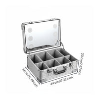 Professional Makeup Expert Case Adjustable Brightness LED Makeup Case Two Trays for Wedding