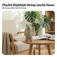 Hand-Carved Bear Statue Handcrafted House Decoration Distressed Finish Animal Sculpture for Home