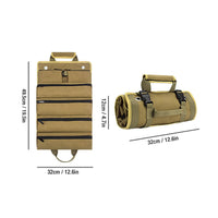 Portable Canvas Tool Roll Large Capacity Roll up Tool Bag Easy Reach Puncture Resistant for Electricians, Carpenters, Mechanics, Car, Job Site, Travel