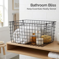 Wire Mesh Fruit Basket for Kitchen Countertop and Vegetable Storage, Large Metal for Shelves in Multiple Rooms, Electroplated Finish