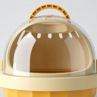 Portable Bird Cage and Small Wood Carrier, Dome Pet Bird Carrier with 60ml Water Bottle and Padded Liner for Outdoor Outing and Medical Visits