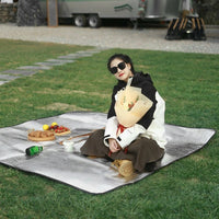 Picnic Blanket and Camping Mat with Carry Bag, Insulated Sleeping Mat with Double Sided Aluminium Foil, Foldable Waterproof Mat, Hiking Gear