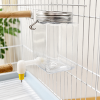 Wireless Cat Water Fountain, Automatic Water Dispenser for Poultry 520 ml, in Transparent Synthetic Polymer, Constant Hydration
