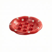 Cute Fungus Pet Bowl Adorable Ceramic Pet Bowl Glossy Feeding Dish Easy to Clean for Cats, Indoor