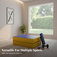 Foldable Design Folding Gymnastics Mat Collision Absorbing Gymnastics Crash Mat Shock Absorbent Folding Landing Pad Long-Lasting for Gymnasts, Athletes, Coaches, Parkour Training, Cheerleading, Dojo, School