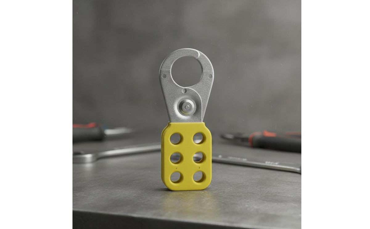 Industrial Grade 6 Hole Group Lockout Hasp OSHA Compliant 6 Hole Lockout Hasp Rust-Resistant Steel Padlock Latch for Maintenance Workers, Electricians, Equipment Shutdown
