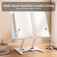 Multi-Functional Adjustable Bookrest Foldable Book Stand Handsunrestricted Study Tool Eron-the-travelnomic Design for Musicians, Professionals, Desk, Bedroom, Office, Living Room