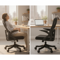 Ergonomic Office Chair with Adjustable Height and Lumbar Support, Swivel Desk Chair for Study and Work