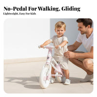 Lightweight Design Balance Bike Shock-Absorbing EVA Tires Kids Balance Bike Adjustable Seat & Handlebars Kids Walking Bike Non-Slip Grips for Beginners, Preschoolers, Outdoor, Indoor, Playground, Backyard