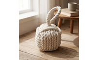Handwoven Door Stopper with Handle Handmade Rope Doorstop Heavy Duty Weighted Doorstop Natural for Restaurant