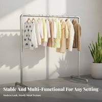 Sturdy & Long-Lasting Industrial Pipe Clothing Rack Large Capacity Single Rod Garment Rack Extra Thick Tubing Heavy Duty Clothes Stand Stable Design for Retail Shop Owners, Apartment Dwellers, Homeowners, Balcony, Bedroom, Entryway, Closet