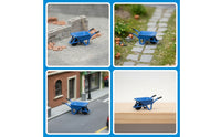 Miniature Wheelbarrows Resin Wheelbarrows Model with Single Wheel Tiny Ornament for Collectors, Dioramas