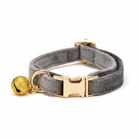 Velvet Cat Collared with Bell Adjustable Size Personalized Cat ID for Kittens, Small Dogs