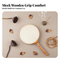 Handheld Design Fan Drum Includes Drumstick Single-Head Drum with Sticks Handmade Religious Article Crisp Sound for Buddhists, Music Lovers, Meditation Sessions, Cultural Performances, Concerts, Classrooms