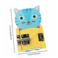Develops Fine Movement Skills Busy Board Accessory Hand-Eye Coordination Wooden Creature Lock Toy Polished Edges Creature Latch Board for Preschoolers, Toddlers, Babies, Kindergarten, Quiet Time, Travel