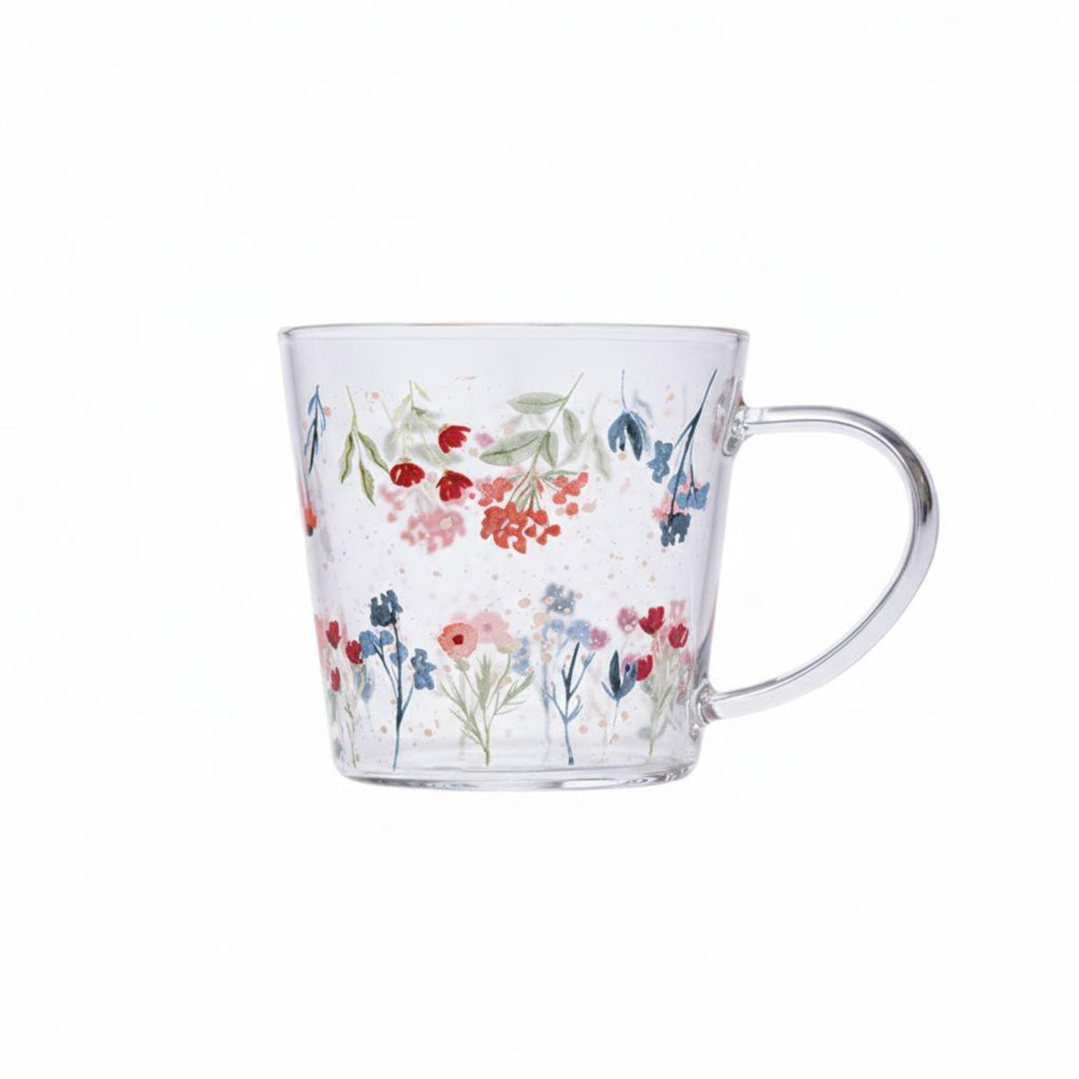 Easy to Clean Floral Print Glass Pitcher Wide Mouth Glass Water Carafe and Cup Set Stainless Steel Lid for Homeowners, Kitchen, Home, Office