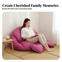 Foldable Design Oversized Lazy Sofa Space-Saving Round Convertible Lounger Cushiony and Comfortable Floor Chair heavenlyLike Comfort for College Students, Homeowners, Apartment, Lounge Area, Reading Nook, Playroom