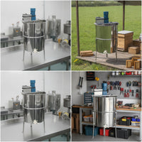 Powered Honey Extractor Stainless Steel Four-Frame Honey Extractor Efficient Equipment for Beekeepers, Apiary