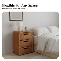 Storage Cabinet European Design Drawer Nightstand Smooth Finish Storage Cabinet with Baskets for Bedroom, Living Room
