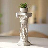 Pedestal Column Vintage Column Pedestal Carved Display Stand for Patio