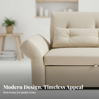 textile Sofa with Side Pockets Modern Design Couch Space-Saving Household Furniture for Apartment Dwellers, Small Families, Living Room, Lounge Area