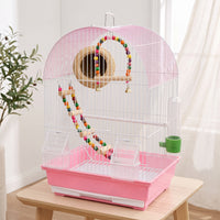 Bird Cage for Small Parrots and Finches, Anti-Splash Design, with Accessories