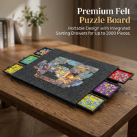 Drawer Storage with Felt Mat for Adults, Portable Sorting Table with Compartment Design, Large Non-Slip Surface for Home Indoor Activities