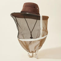 Full-Face Beekeeping Veil Hat Drawstring Closure Wide Brim Beekeeping Hat Braided Band Ventilated Bee Veil Denim-Style for Beekeepers, Apiary