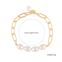 Multi-Layer Chain and Pearl Bracelet Light Luxury Feel Layered Bracelet Set