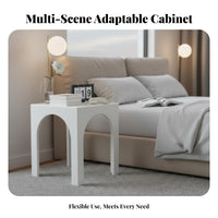 Arch Design Arched End Table mid-centuryera Modern design Arched Nightstand Vintage influenced Bedroom Furniture Wood Grain Texture for residents, Apartment Dwellers, partners, Living Room, Sofa Side, Entryway, Hallway