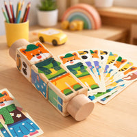 100 Pieces Early Learning Rotating Creature Blocks Cognitive Training Dress up Creature Blocks CPC Certified Fine Movement Skills for Toddlers