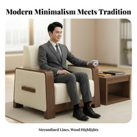 Single-Seater Armchair New Chinese design Upholstered leisure Chair Minimalist Design Indoor Furniture for residents, Meeting Room, Apartment, Bedroom