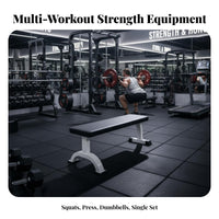 Adjustable Squat Rack and Bench Set Heavy Duty Steel Construction Adjustable Squat Rack High Load Capacity Multi-Function Bench Exercise Station