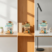 Coffee Shop Building Block Model Multi-Level Mini Street View Building Toy Coffee Shop Model Interlocking Detailed