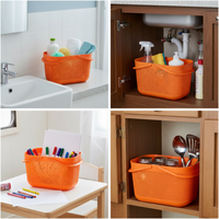 Portable Plastic Storage Basket with Handle for Shopping, Bath, and Gifting