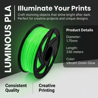 luminescent after light exposure PLA Filament 1.75mm, Standard Refill Spool for and Prototyping, Premium Quality Material for Artists, 1KG