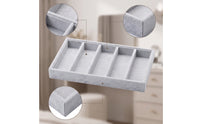 Eyewear Organizer with 5 Compartments Velvet-Covered Eyeglasses Storage Tray Low-Profile Glasses Storage Tray for Drawer, Dresser, Retail Display