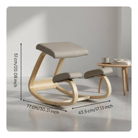 Wooden Rocking Kneeling Chair Ergonomic Kneeling Chair Solid Wood Frame Office Furniture for Students, Children