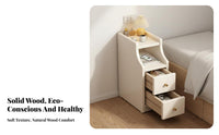 Sturdy Construction Narrow Bedside Table Easy to Clean Slim Space Storage Cabinet Rounded Corners Slim Bedside Cabinet with Drawers No Assembly Required for Apartment Dwellers, Homeowners, Students, Dorm Room, Corner