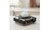 Adjustable Temperature Portable Electric Hot Plate All Cookware Compatible Single Burner Hot Plate Easy Clean Single Burner Electric Cooktop Heats Up Quickly & Evenly for Travelers, Students, Laboratory, Travel, Camping, Dorm Room