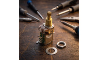 B500K Potentiometer with Switch Compact Guitar Control Pot with Knurled Shaft Threaded for Luthier, Guitarists