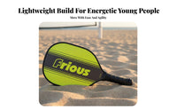 Long-Lasting Pickleball Paddle Ergonomic Grip Fiberglass Pickleball Paddle High Elasticity for Adults, All-Gender, Beach, Recreational Play