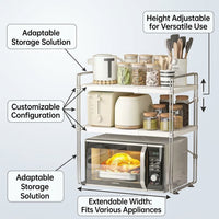 Dining Table and Cabinet Metal Shelf Organizer for Organization, Retractable Kitchen Counter for Cooks, Organizers and Storage Racks