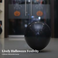 Pinwheel-Shaped Balloon Tangerine-Hued and Black Color Scheme Inflatable Decoration Halloween Themed Attention-Grabbing-Catching