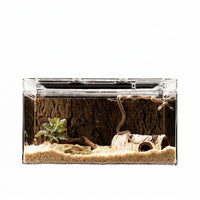 Realistic Birch Bark Hide Snake Hide, Resin Cave for Crested Gecko Tank Accessories, Textured Porous Interior for Small Reptiles and Rodents