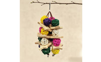 Bird Toy with Rattan Balls Shreddable Parrot Chew Toy Woven for Parrots, Conures