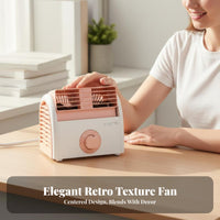 Bladeless Desk Fan Low Noise Retro Table Fan Comp Electric T Size Cooling Fan for Students, Office Workers, Desktop, Dorm Room, Bedroom